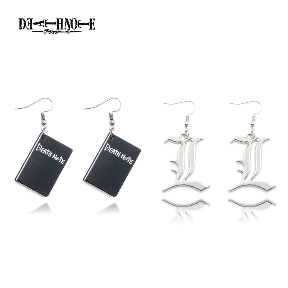 Anime DEATH NOTE Yagami Light Black Notebook L Form Metal Pendant Ear Pendants Earring Cosplay Jewelry Accessories
Anime DEATH NOTE Yagami Light Black Notebook L Form Metal Pendant Ear Pendants Earring Cosplay Jewelry Accessories
