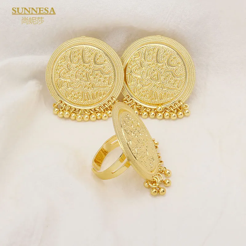 SUNNESA Fashion Jewelry Set Dubai Golden Luxury Macrame Clip Earrings Adjustable Ring Round Earrings For Women Party Gifts
SUNNESA Fashion Jewelry Set Dubai Golden Luxury Macrame Clip Earrings Adjustable Ring Round Earrings For Women Party Gifts