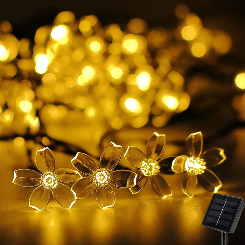 Solar Flower String Lights Outdoor Waterproof Cherry Blossom String Light 8 Modes Solar Fairy Light for Patio Garden Party Decor 
Solar Flower String Lights Outdoor Waterproof Cherry Blossom String Light 8 Modes Solar Fairy Light for Patio Garden Party Decor