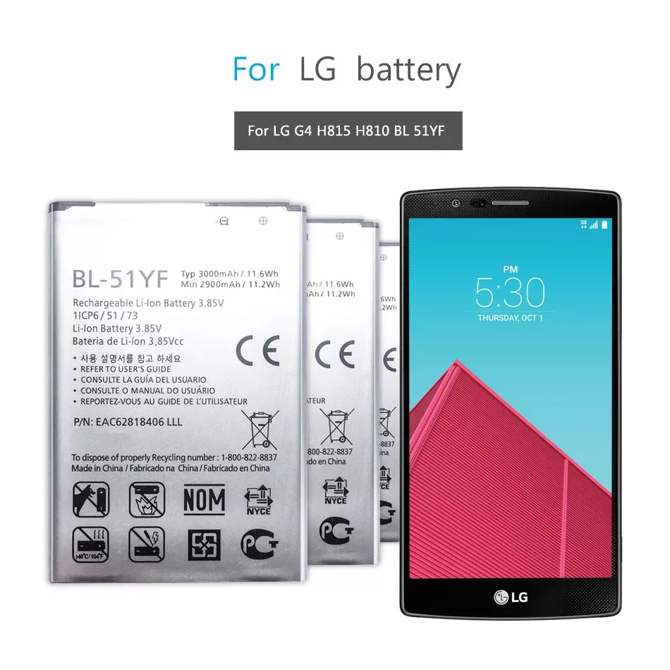 NEW2023 High Quality BL-51YF BL51YF BL 51YF 3000mAh Mobile Phone Battery for LG G4 H810 H815 H818 F500 US991 VS986 Bateria Batte
NEW2023 High Quality BL-51YF BL51YF BL 51YF 3000mAh Mobile Phone Battery for LG G4 H810 H815 H818 F500 US991 VS986 Bateria Batte