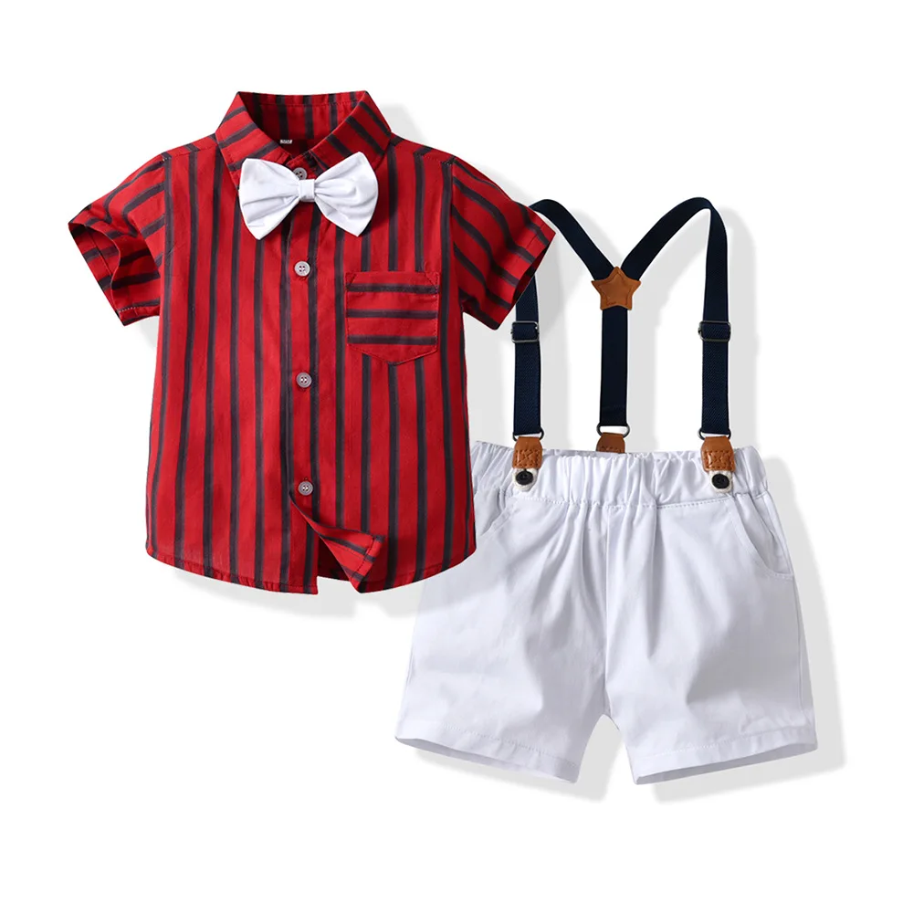Summer Kids Outfits Shirt Shorts Fashion Baby Boy Clothing Set Striped Children Tracksuit Suspender White Shorts Toddler Clothes
Summer Kids Outfits Shirt Shorts Fashion Baby Boy Clothing Set Striped Children Tracksuit Suspender White Shorts Toddler Clothes