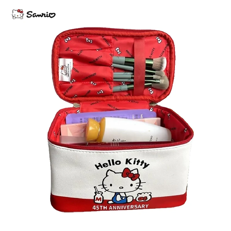 Fashion Hello Kitty Women Makeup Bag Kawaii Sanrio Cartoon Large Capacity PU Leather Portable Travel Storage Bag Handbag 2023
Fashion Hello Kitty Women Makeup Bag Kawaii Sanrio Cartoon Large Capacity PU Leather Portable Travel Storage Bag Handbag 2023