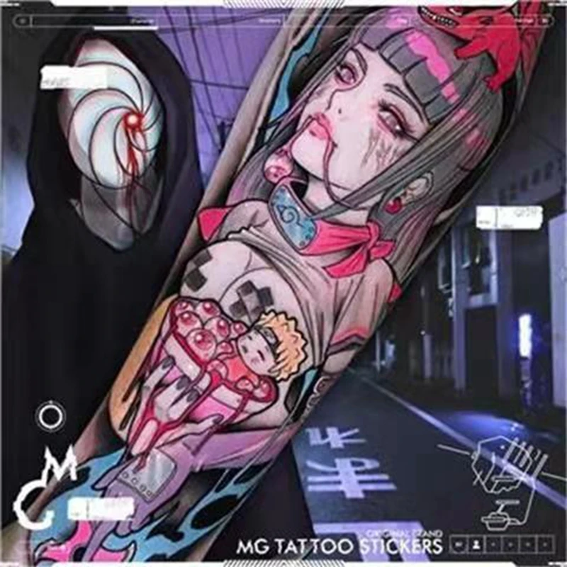 

Sdotter Cartoon Waterproof Temporary Tattoos Stickers Female Watercolor Pet Angel Flower Arm Cool Art Fake Tattoo Big Personalit