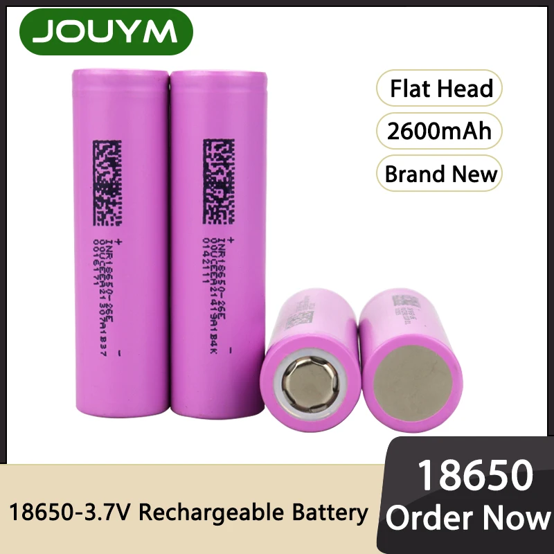 Аккумулятор JOUYM 18650, 2600 мАч, 3,7 в, 30 А, литий-ионный аккумулятор для фонарика, электроинструментов
Аккумулятор JOUYM 18650, 2600 мАч, 3,7 в, 30 А, литий-ионный аккумулятор для фонарика, электроинструментов