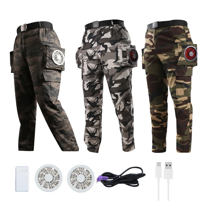 

448D Silent Cooling Pants Air Conditioned Trousers 2 Fans for Men for Sun for Protection Clothing Power Operated for Hot