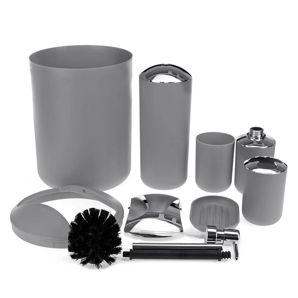 Набор аксессуаров для ванной комнаты, цвет черный/серый/белый
Набор аксессуаров для ванной комнаты, цвет черный/серый/белый