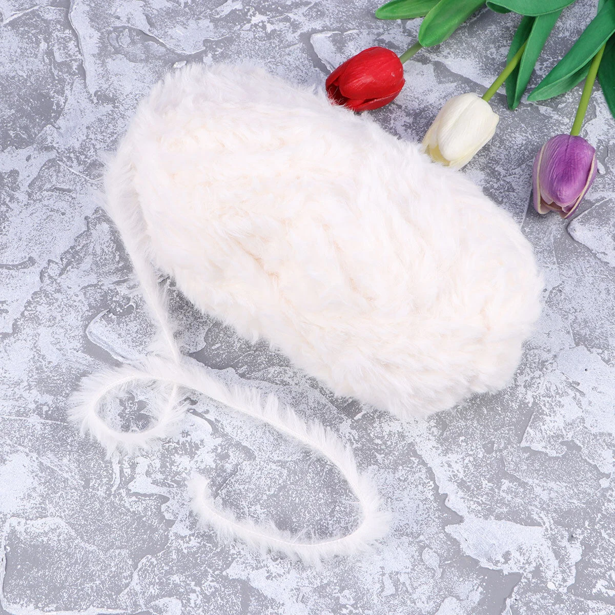 

Yarn Chunky Fluffy: 2pcs Yarn Fuzzy DIY Yarn for Crochet Sweater Blanket Clothes Knitting White