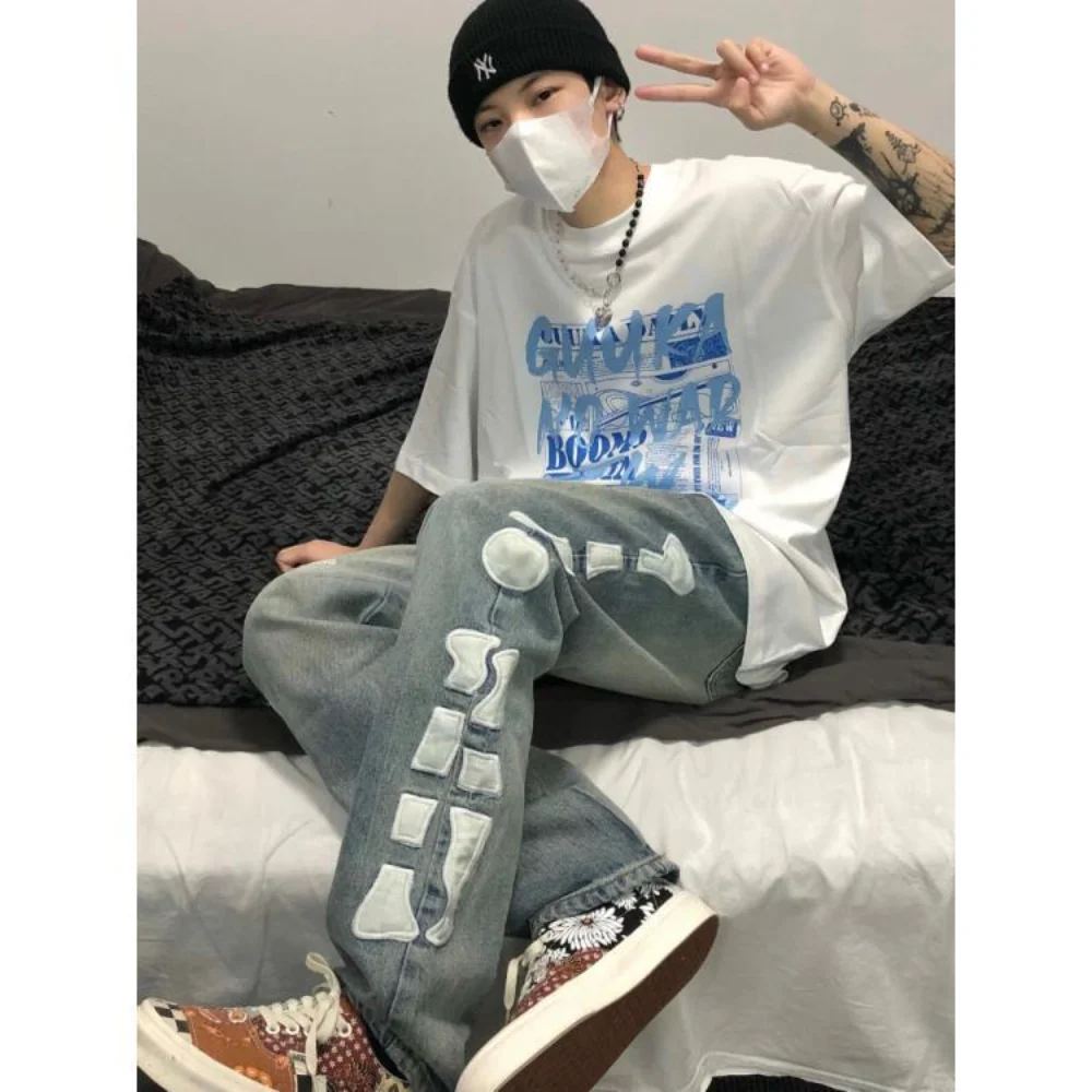 Y2K European Jeans Men and Women Hip Hop High Street Pants Spring Autumn Loose Straight Leg Pants Fashion Blue Jeans Men
Y2K European Jeans Men and Women Hip Hop High Street Pants Spring Autumn Loose Straight Leg Pants Fashion Blue Jeans Men