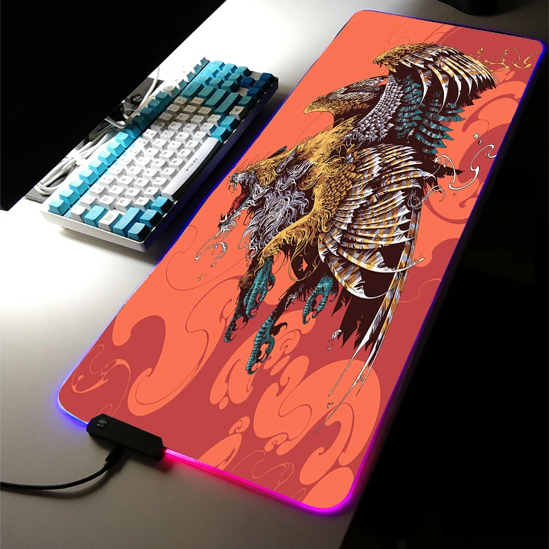 Drop Shipping RGB LED Light XXL Mythical Beast Phoenix Large Mouse Pad Gaming Accessories Led Keyboard Desk Mat for LOL CSGO
Drop Shipping RGB LED Light XXL Mythical Beast Phoenix Large Mouse Pad Gaming Accessories Led Keyboard Desk Mat for LOL CSGO