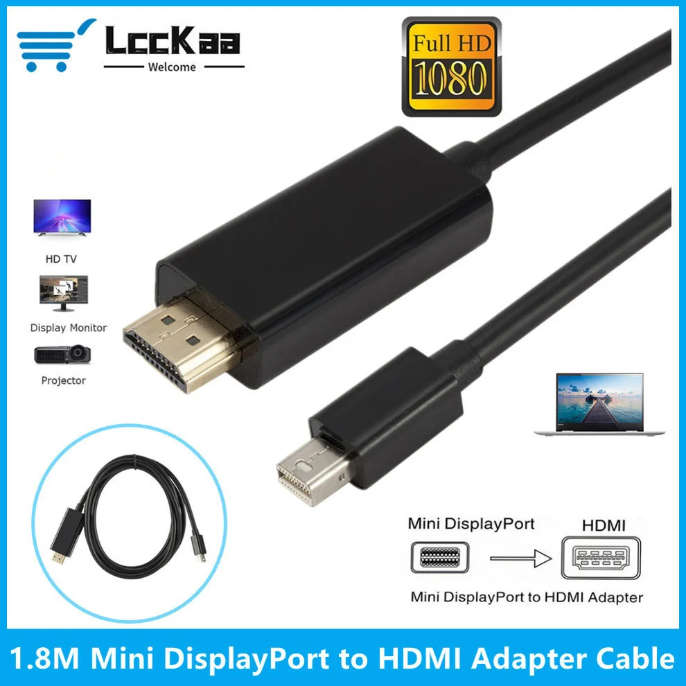 Кабель 1080P Mini DisplayPort-HDMI-совместимый, 1,8 м, кабель DP-HDMI-совместимый для проектора ноутбуков Apple Mac Macbook Pro
Кабель 1080P Mini DisplayPort-HDMI-совместимый, 1,8 м, кабель DP-HDMI-совместимый для проектора ноутбуков Apple Mac Macbook Pro