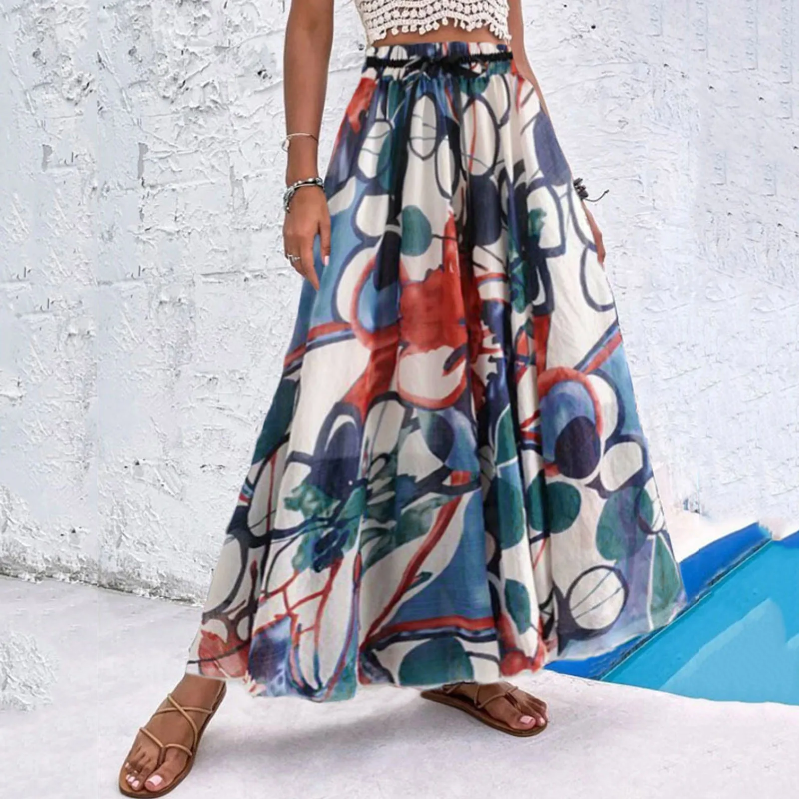 Bohemian Skirt Women Summer Double Fabric Elastic High Waist Boho Maxi Skirt Casual Drawstring A Bohemian Skirt Corduroy Skirt
Bohemian Skirt Women Summer Double Fabric Elastic High Waist Boho Maxi Skirt Casual Drawstring A Bohemian Skirt Corduroy Skirt