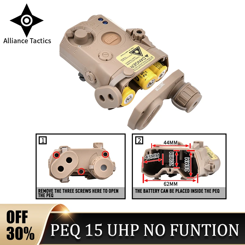 Tactical PEQ 15 UHB Laser BOX With No Function PEQ-15 Battery Box Fit 20MM Picatinny Laser Hunting Weapon Accessories Tool
Tactical PEQ 15 UHB Laser BOX With No Function PEQ-15 Battery Box Fit 20MM Picatinny Laser Hunting Weapon Accessories Tool