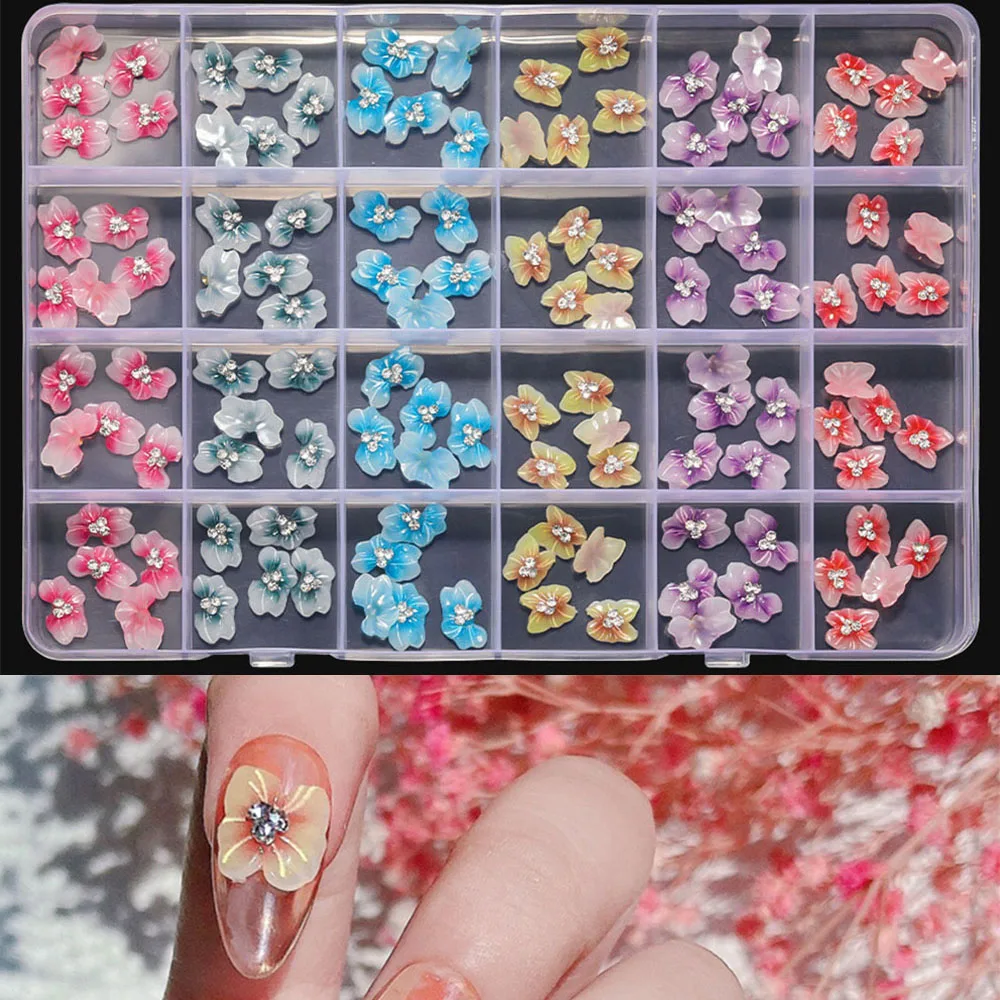 120PCS/Box Resin Flower Nail Charms Crystal 3D Nail Rhinestones Nail Art Deocration DIY Manicure Tool Supplies ZT01
120PCS/Box Resin Flower Nail Charms Crystal 3D Nail Rhinestones Nail Art Deocration DIY Manicure Tool Supplies ZT01