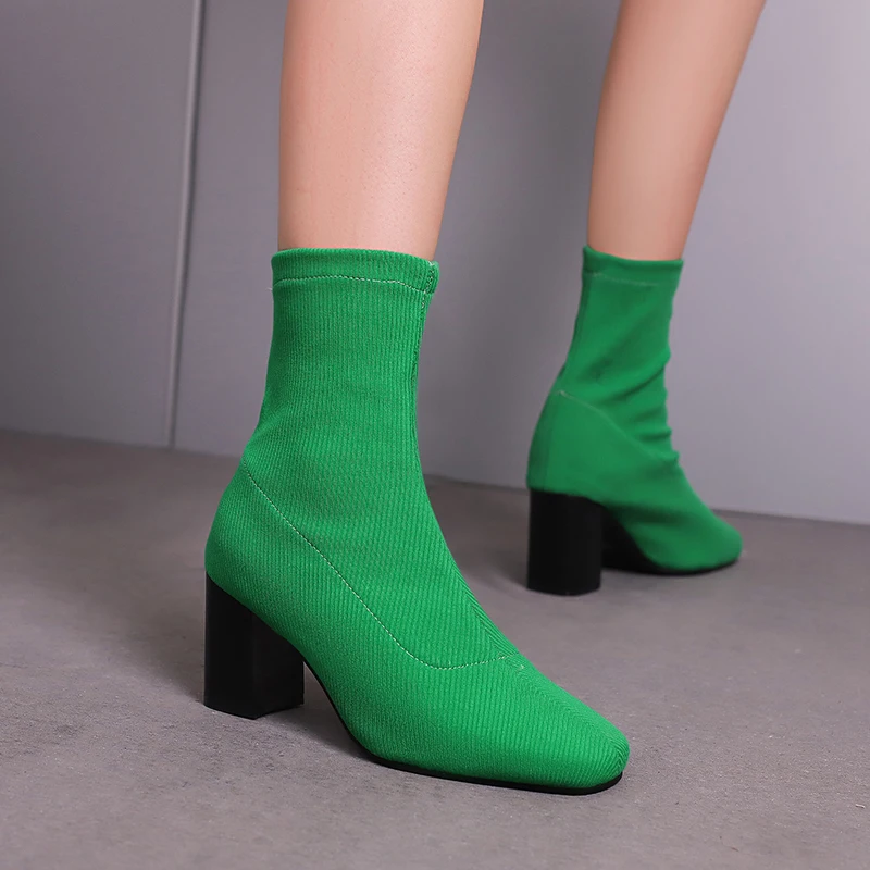 2023 Winter Green Elastic Ankle Boots Fashion Casual Slim High Heels Short Boots Motorcycle Riding Boots Ladies Party Shoes
2023 Winter Green Elastic Ankle Boots Fashion Casual Slim High Heels Short Boots Motorcycle Riding Boots Ladies Party Shoes