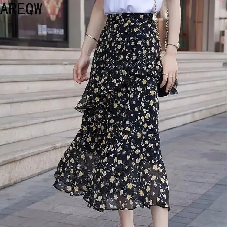 Spring and Summer Chiffon Skirt 2022 New Floral Skirt High Waist Thin Irregular Ruffled A-line Long Skirt
Spring and Summer Chiffon Skirt 2022 New Floral Skirt High Waist Thin Irregular Ruffled A-line Long Skirt