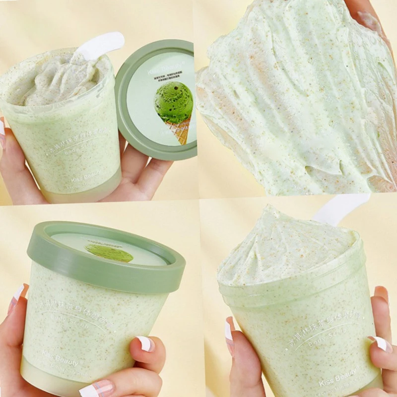 

100g Matcha Ice Cream Body Exfoliating Scrub To Chicken Skin Nourishing Gentle Whitening Deep Moisturizing Cleansing Lotion