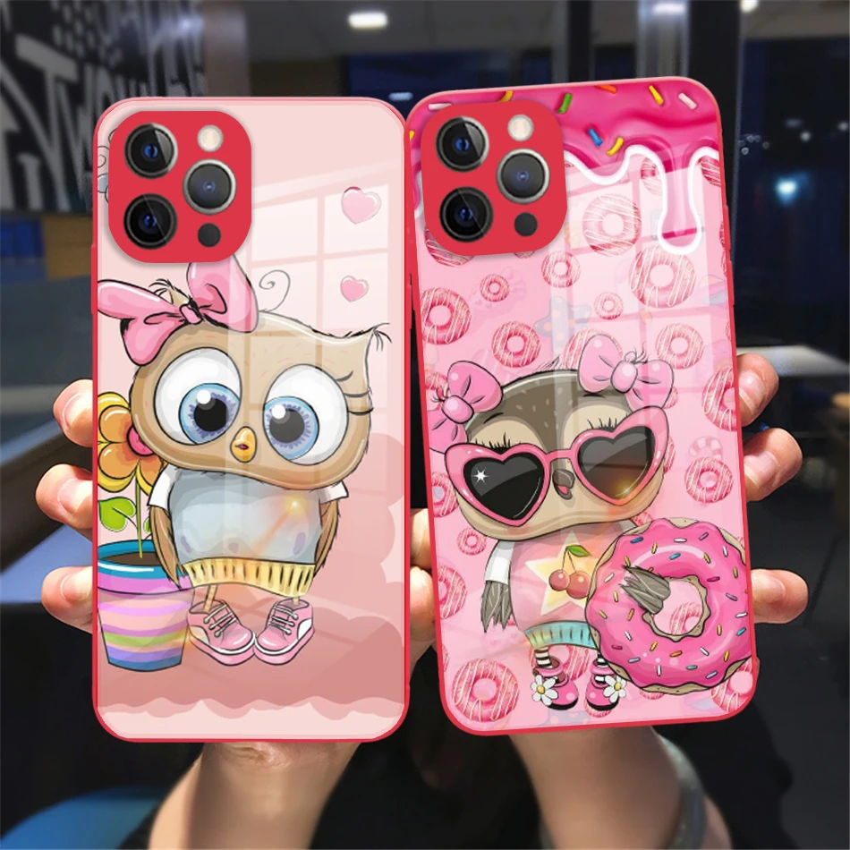 Tempered Glass Phone Cases Cartoon The owl For iPhone 12 13 Mini 11 12 13 Pro Max Lovely Couples Red Glass Protective sleeve
Tempered Glass Phone Cases Cartoon The owl For iPhone 12 13 Mini 11 12 13 Pro Max Lovely Couples Red Glass Protective sleeve