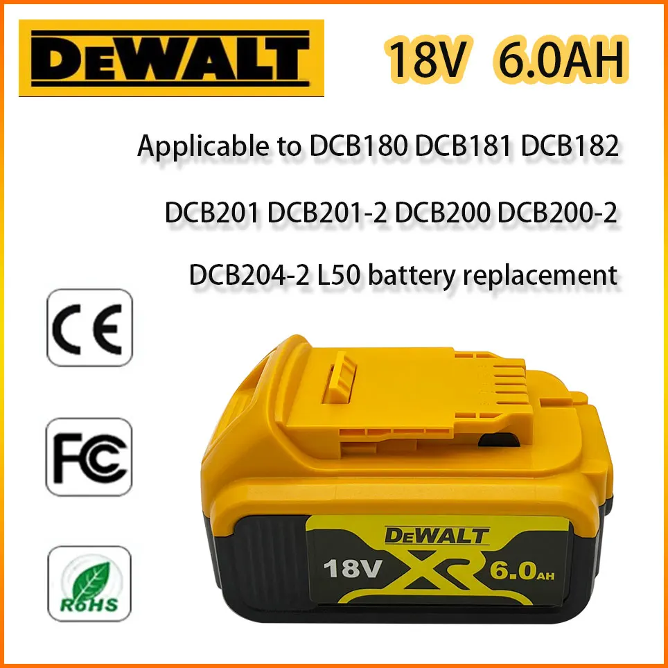 18V 6.0AH 100% Original for DeWalt rechargeable power tools battery with LED Li-Ion replacement DCB205 DCB204-2
18V 6.0AH 100% Original for DeWalt rechargeable power tools battery with LED Li-Ion replacement DCB205 DCB204-2