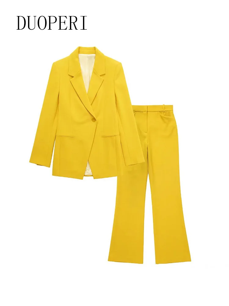 DUOPERI Office Lady Two Piece Set Suit Women Vintage Blazer With Pockets Fashion Pants Chic Woman Outfit Blazer Set Pants Suits
DUOPERI Office Lady Two Piece Set Suit Women Vintage Blazer With Pockets Fashion Pants Chic Woman Outfit Blazer Set Pants Suits