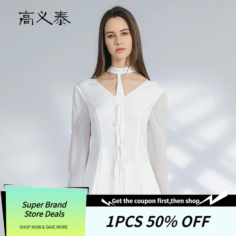 40 Momme Heavyweight Silk Tops Hollow Halter Collar Woman Tshirts Stitched Georgette Silk Puff Long Sleeves White T Shirt BY203
40 Momme Heavyweight Silk Tops Hollow Halter Collar Woman Tshirts Stitched Georgette Silk Puff Long Sleeves White T Shirt BY203