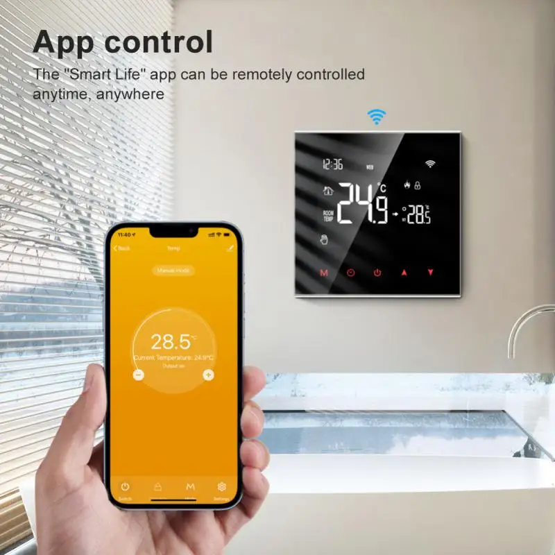 

Wifi Smart Thermostat Auto Mode Manual App Control Electric Floor Temperature Remote Controller Tuya Programmable 3a 16a