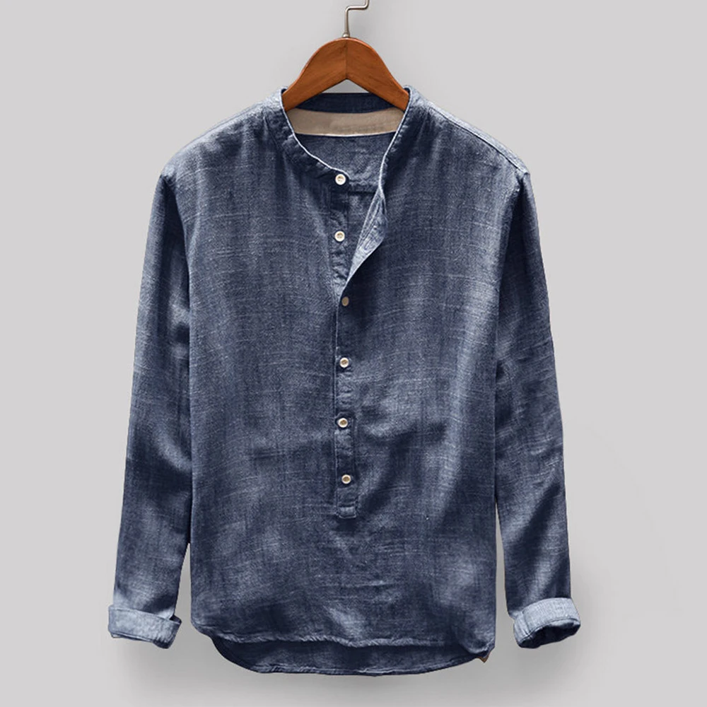 Hot Sale Tops Men Button Down Casual Collarless Cotton Linen Fashion Lapel Neck Long Sleeve Retro Round Sleeve
Hot Sale Tops Men Button Down Casual Collarless Cotton Linen Fashion Lapel Neck Long Sleeve Retro Round Sleeve