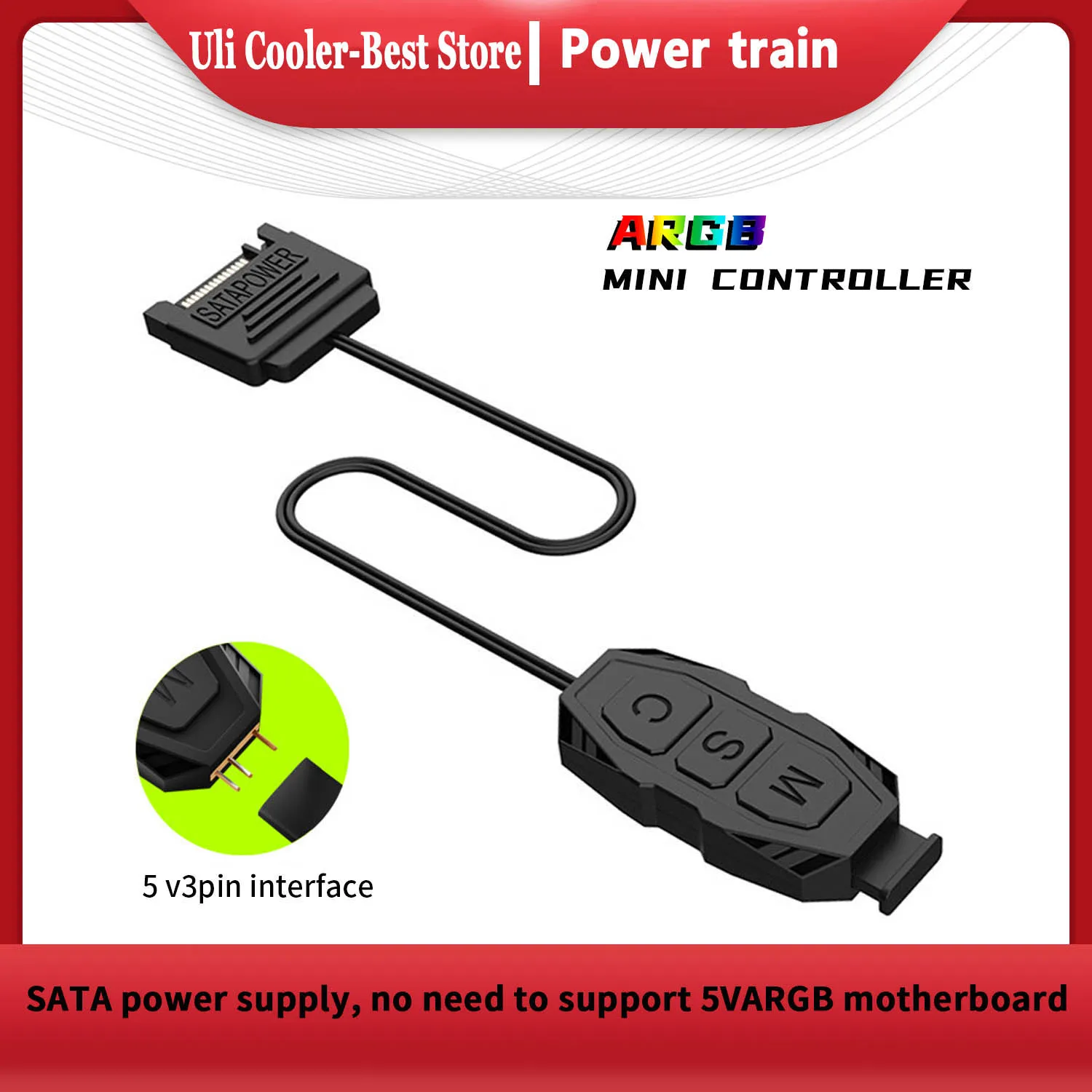 Power train 5V-3Pin 12V-4Pin RGB Fan light Strip Controller Contains 1 To 3 Extension CPU Cooling Computer Case Fan Adapter
Power train 5V-3Pin 12V-4Pin RGB Fan light Strip Controller Contains 1 To 3 Extension CPU Cooling Computer Case Fan Adapter