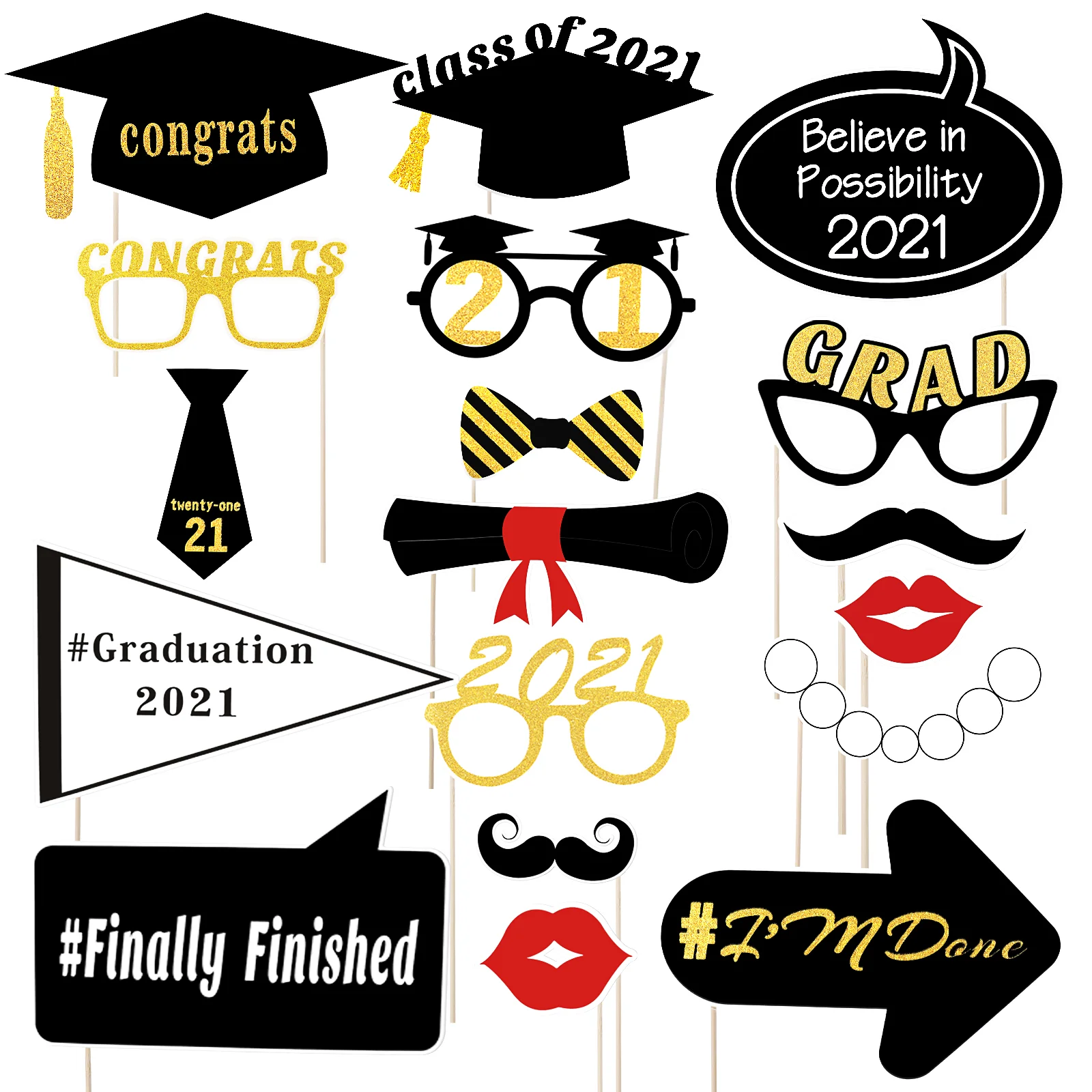 2021 Graduation Photo Booth Props Graduation Handheld Photo Props Graduation Party Favors 18pcs
2021 Graduation Photo Booth Props Graduation Handheld Photo Props Graduation Party Favors 18pcs