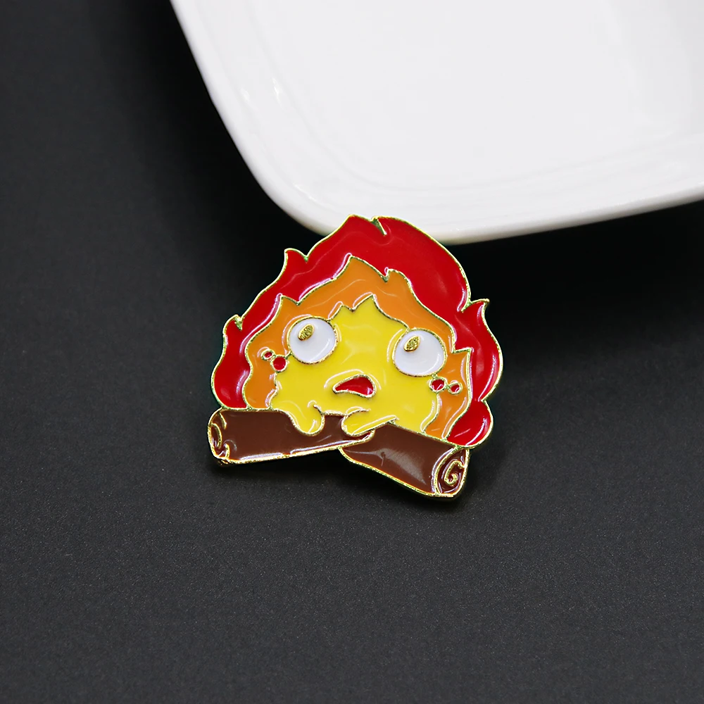 Miyazaki Hayao Howl's Moving Castles Brooch Cute Cartoon Fire Demon Cacifer Enamel Pin Button Badge Clothes Hat Decoration
Miyazaki Hayao Howl's Moving Castles Brooch Cute Cartoon Fire Demon Cacifer Enamel Pin Button Badge Clothes Hat Decoration