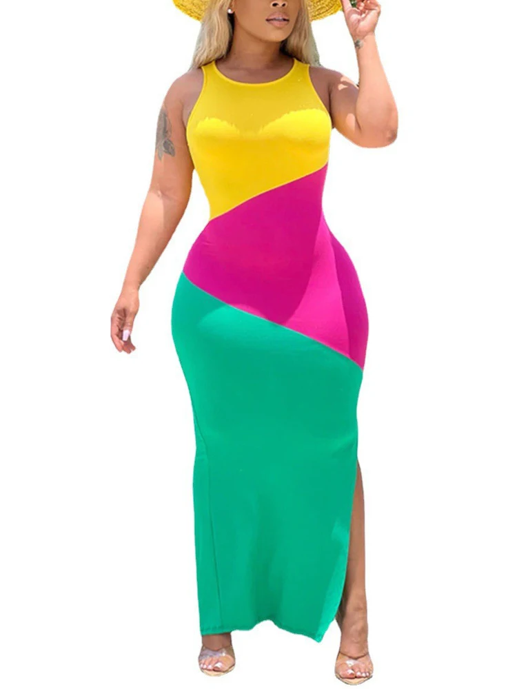 African Tank Dresses Women Sleeveless O Neck Split Dashiki Africa Clothing Summer New Patchwork Fashion Robes Long African Dress
African Tank Dresses Women Sleeveless O Neck Split Dashiki Africa Clothing Summer New Patchwork Fashion Robes Long African Dress