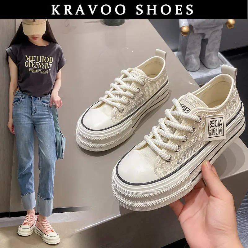 KRAVOO INS Canvas Shoes For Women Mesh Breathable Women Sneakers Thick Female Sport Sneaker Casual Ladies Shoes 2023 Summer New
KRAVOO INS Canvas Shoes For Women Mesh Breathable Women Sneakers Thick Female Sport Sneaker Casual Ladies Shoes 2023 Summer New