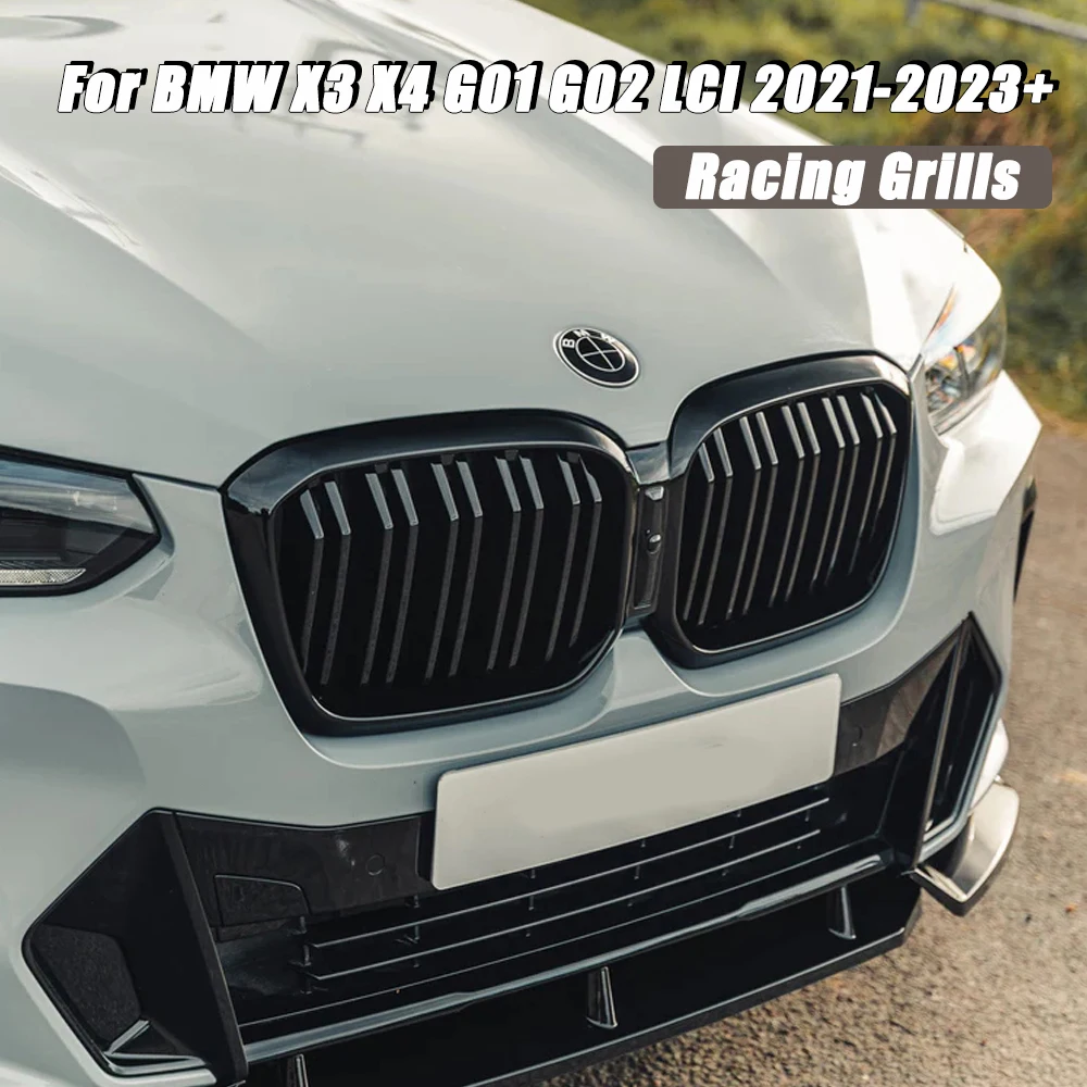 Gloss Black Double Slat Car Front Kidney Bumper Grille Racing Grills Replacement for BMW IX3 X3 X4 G01 G02 LCI 2021-2023+
Gloss Black Double Slat Car Front Kidney Bumper Grille Racing Grills Replacement for BMW IX3 X3 X4 G01 G02 LCI 2021-2023+