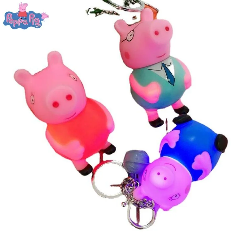 Peppa Pig Korean creative cartoon cute George Pig flashing light key chain couple boys and girls bag ornaments car pendant
Peppa Pig Korean creative cartoon cute George Pig flashing light key chain couple boys and girls bag ornaments car pendant