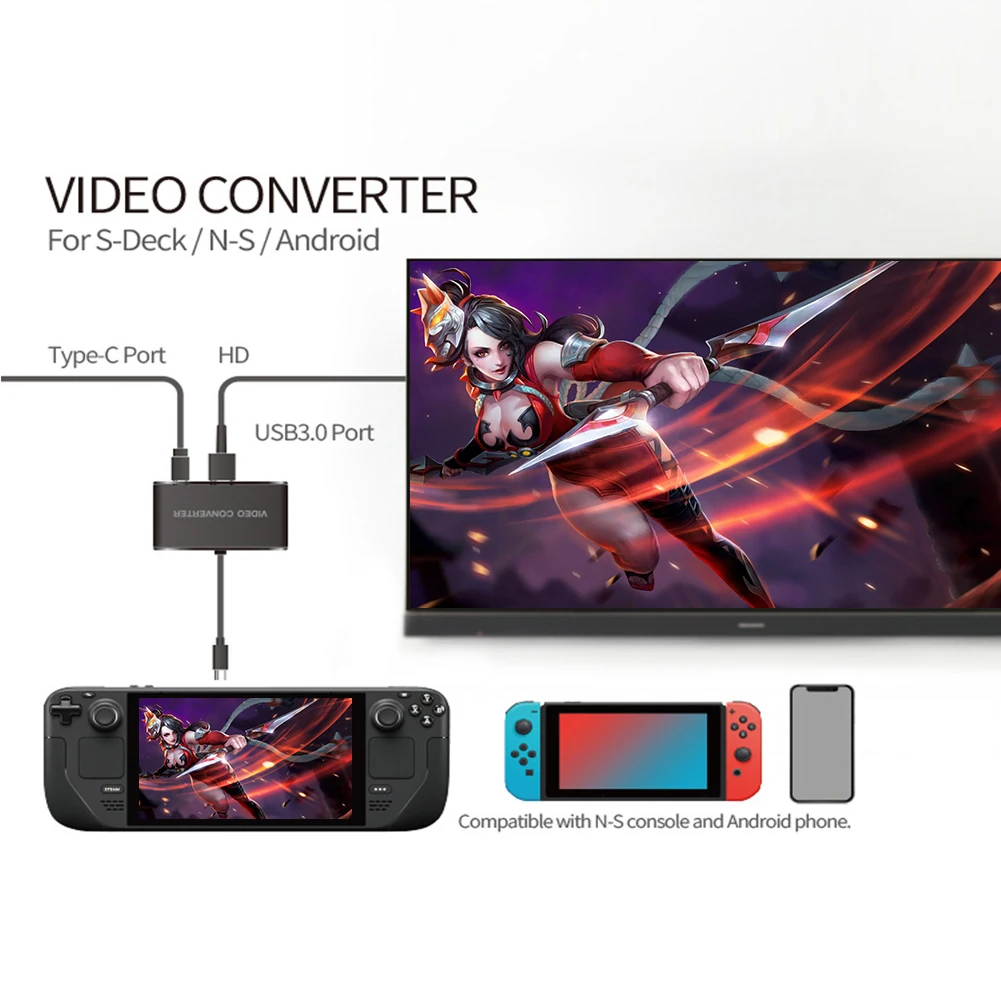 Видеоконвертер 1080P, портативный мини-конвертер HDMI-совместимый с USB3.0 Type C для телевизора Nintendo Switch/OLED / Steam Deck
Видеоконвертер 1080P, портативный мини-конвертер HDMI-совместимый с USB3.0 Type C для телевизора Nintendo Switch/OLED / Steam Deck
