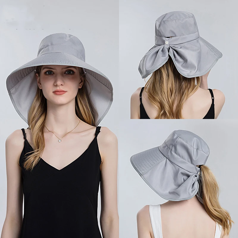 Women Snap Fastener Big Brim Hat Protection Visors Bucket Hat Sunscreen Fisherman Hats Outdoors Fishing Cap Ponytail Sun Hat Str
Women Snap Fastener Big Brim Hat Protection Visors Bucket Hat Sunscreen Fisherman Hats Outdoors Fishing Cap Ponytail Sun Hat Str