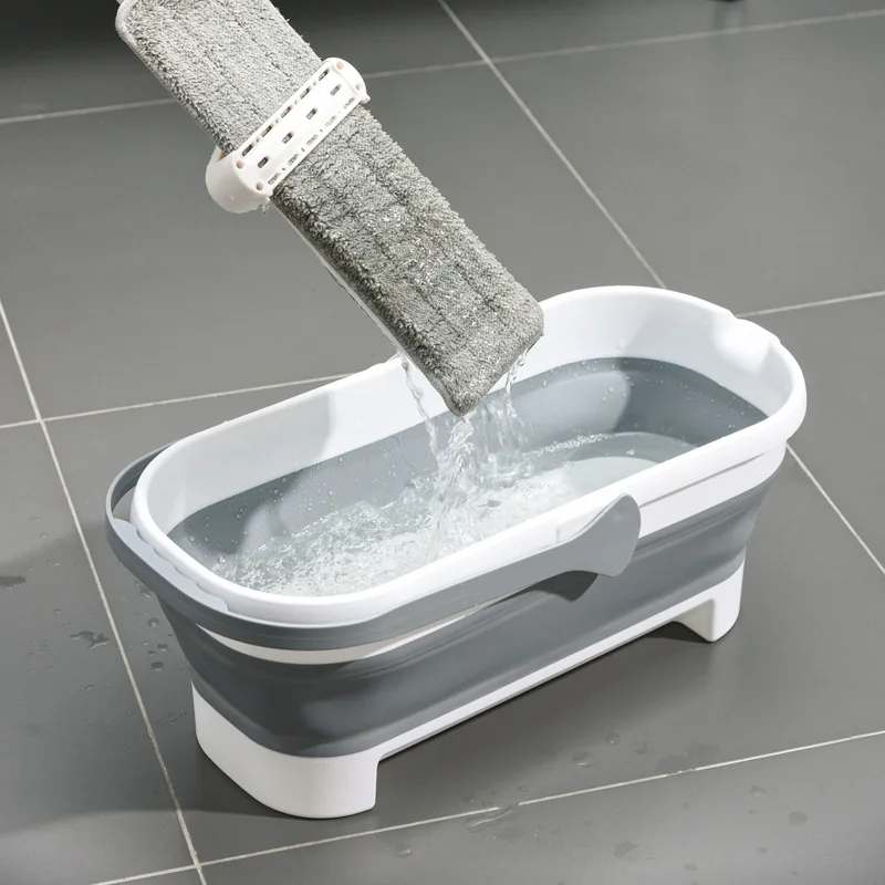 

Foldable Mop Bucket Collapsible Portable Wash Basin Dishpan With Handle Fishing Pail Tools Large-capacity Barrel Effective
