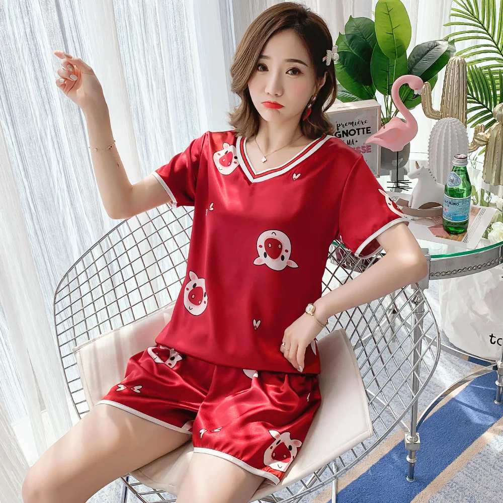 Sweet 2 piece sets New Short Sleeve Sleepwear Women Matching Home Sets Pjs Prints Leisure Nightwear Pajamas Sets Summer Homewear
Sweet 2 piece sets New Short Sleeve Sleepwear Women Matching Home Sets Pjs Prints Leisure Nightwear Pajamas Sets Summer Homewear