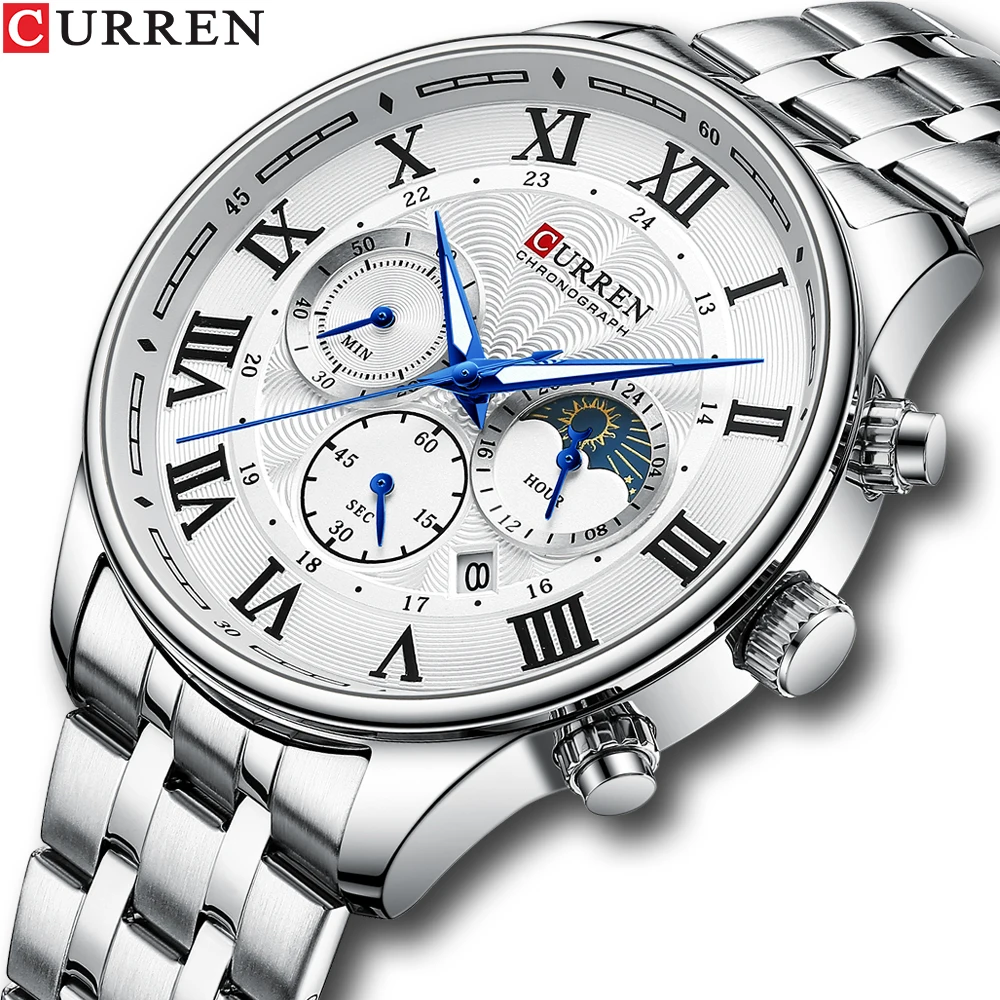 CURREN Casual New Men's Watches with Date Classic Chronograph Stainless Steel Wristwatches with Luminous Hands Male Clock
CURREN Casual New Men's Watches with Date Classic Chronograph Stainless Steel Wristwatches with Luminous Hands Male Clock
