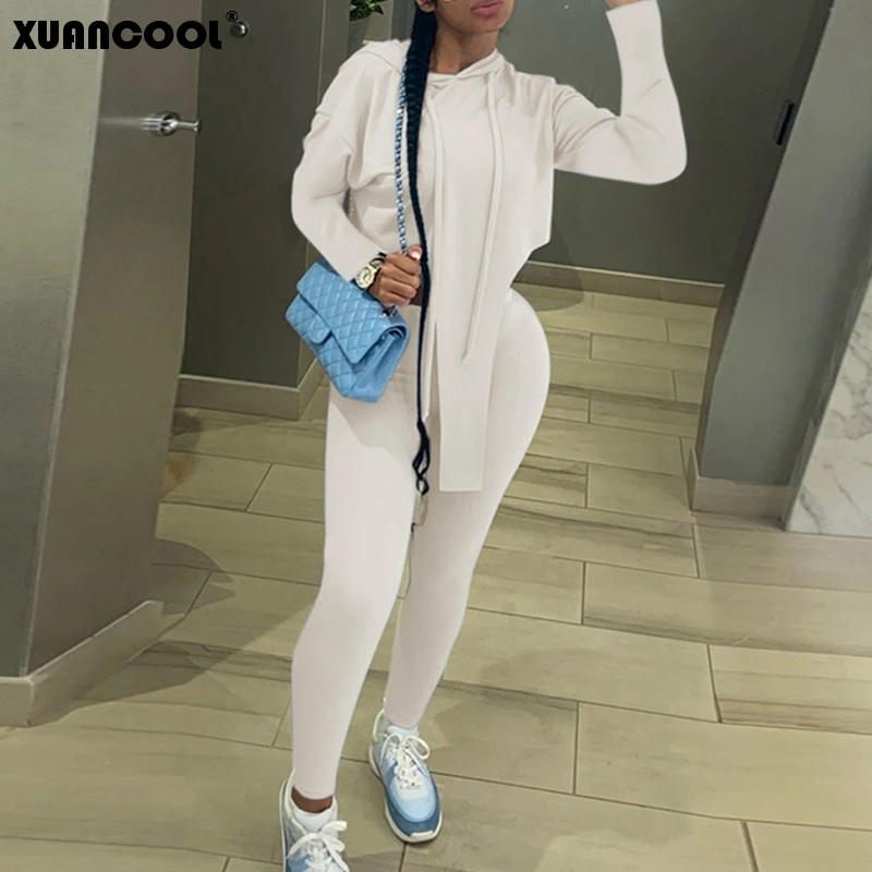 XUANCOOL 2022 Spring Summer Women's Fashion Two Piece Outfit Trend Solid Color Hooded Slim Long Pants Casual Suit
XUANCOOL 2022 Spring Summer Women's Fashion Two Piece Outfit Trend Solid Color Hooded Slim Long Pants Casual Suit
