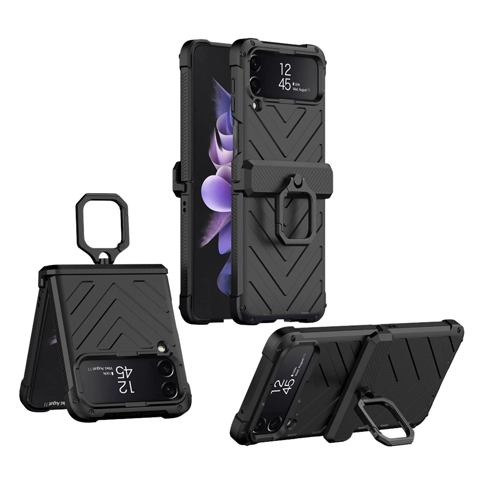 TPU Ring Holder Case for Sam-sung Galaxy Flip 3 5G Flip3 with Phone Kickstand Full Protect Magnetic Hinge Shockproof Cover Case
TPU Ring Holder Case for Sam-sung Galaxy Flip 3 5G Flip3 with Phone Kickstand Full Protect Magnetic Hinge Shockproof Cover Case
