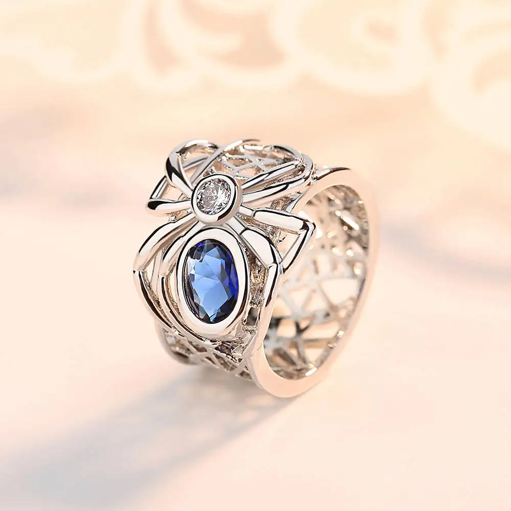 Europe and America Creative Blue Zircon Crystal Spider Ring Women Punk Style Party Animal Ring Jewelry Handicrafts Wholesale
Europe and America Creative Blue Zircon Crystal Spider Ring Women Punk Style Party Animal Ring Jewelry Handicrafts Wholesale