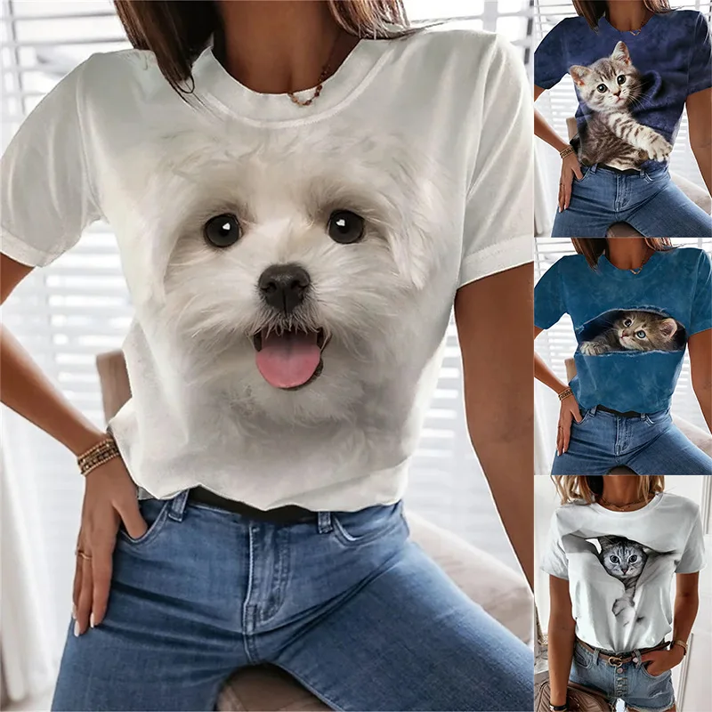 Summer Women's Animal Print Short-Sleeved Round-Neck T-Shirt Female & Lady Fashion Casual Commuter Versatile Top Shirts
Summer Women's Animal Print Short-Sleeved Round-Neck T-Shirt Female & Lady Fashion Casual Commuter Versatile Top Shirts