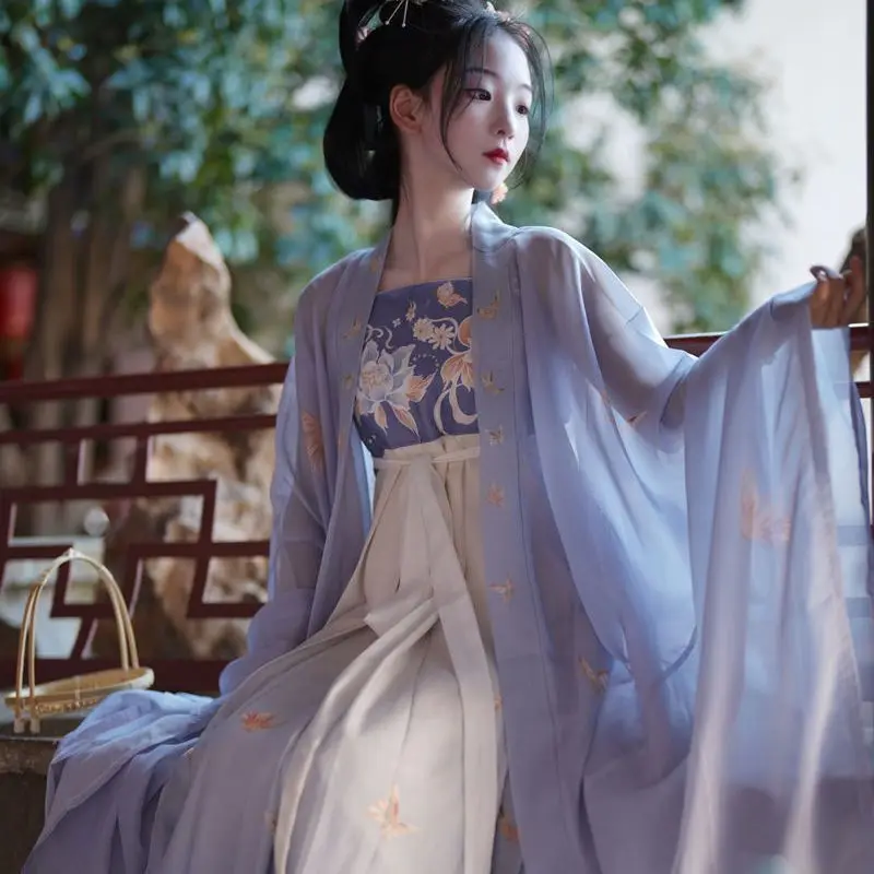 Qingyaji genuine original Mudie Hanfu female Tang-made Hezi skirt large sleeve one-piece printed spring and summer suit
Qingyaji genuine original Mudie Hanfu female Tang-made Hezi skirt large sleeve one-piece printed spring and summer suit