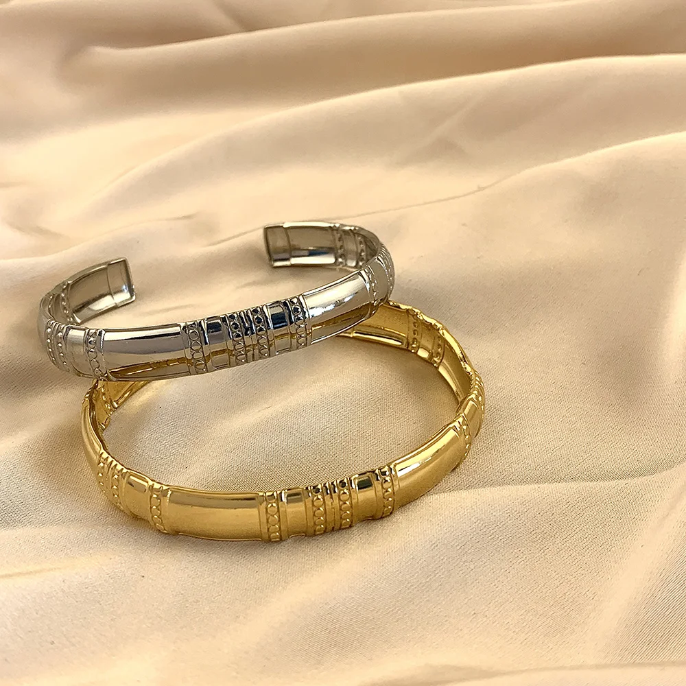 Cuff Bracelet Bamboo Knot Stainless Steel Bangle for Women Simple Classic Exquisite Opening Chic Temperament Party Jewelry Gift
Cuff Bracelet Bamboo Knot Stainless Steel Bangle for Women Simple Classic Exquisite Opening Chic Temperament Party Jewelry Gift