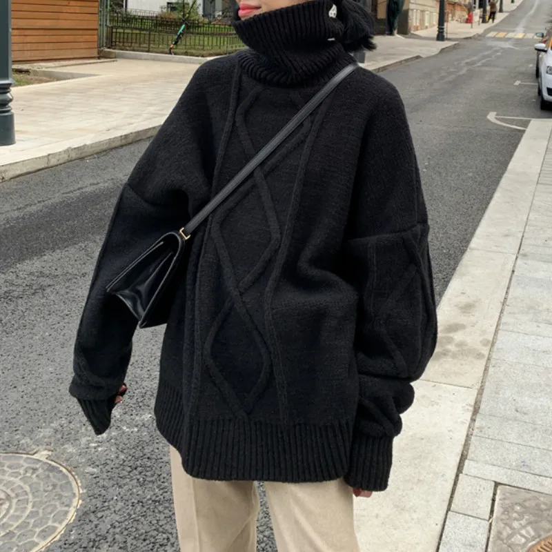 2023 Winter New Style All-match Twist Stitch Turtleneck Sweater Women Large Pullover Oversized Long Sweater Sweater Fashion
2023 Winter New Style All-match Twist Stitch Turtleneck Sweater Women Large Pullover Oversized Long Sweater Sweater Fashion
