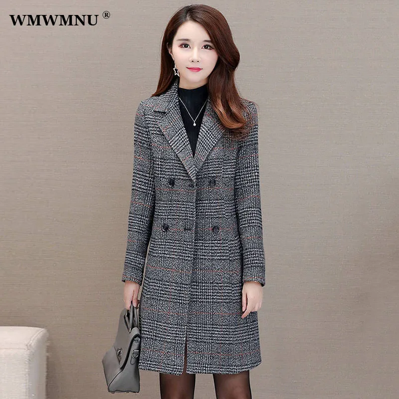 Winter Thicken Warm Vintage Plaid Stripe Woolen Coat Women Oversized 6Xl 5Xl Jacket Elegant Slim Double Breasted Blends Overcoat
Winter Thicken Warm Vintage Plaid Stripe Woolen Coat Women Oversized 6Xl 5Xl Jacket Elegant Slim Double Breasted Blends Overcoat