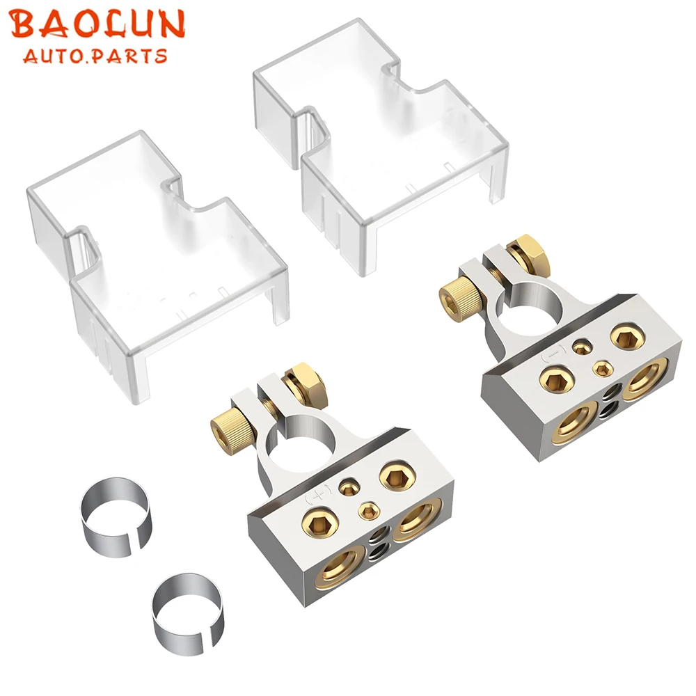 2 PCS Car Battery Terminal Connectors 0/4/8/10 Gauge AWG Positive Negative Auto Car Marine Battery Terminal Clamp and Shims
2 PCS Car Battery Terminal Connectors 0/4/8/10 Gauge AWG Positive Negative Auto Car Marine Battery Terminal Clamp and Shims