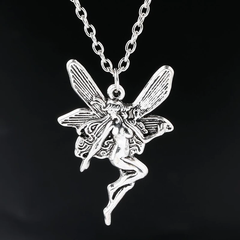 

Vintage Angel Fairy Frog Pendant Necklace for Women Ancient Silver Color Fashion Punk Animal Choker Chain Girl Kids Jewelry Gift