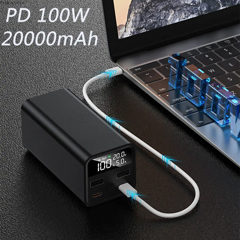 PD100W Power Bank 20000mAh for Macbook Pro iPhone Portable Fast Charger External Battery Laptop Powerbank for Notebook Charging
PD100W Power Bank 20000mAh for Macbook Pro iPhone Portable Fast Charger External Battery Laptop Powerbank for Notebook Charging