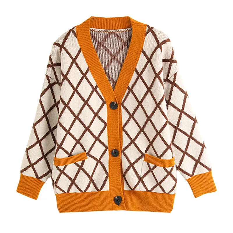Women Brand Cardigan Sweater V Neck Buttons Down Plaids Retro Vintage Thick for Autumn Winter Pockets Fashion Female 659
Women Brand Cardigan Sweater V Neck Buttons Down Plaids Retro Vintage Thick for Autumn Winter Pockets Fashion Female 659